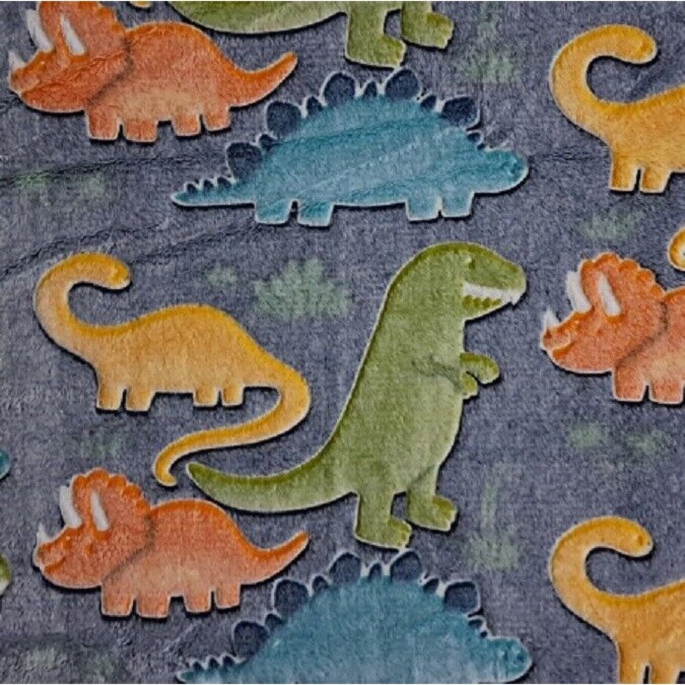 New Dinosaurs Glow in the Dark Luxury Plush Gift Fleece Throw Blanket T-Rex SOFT - Picture 2 of 5